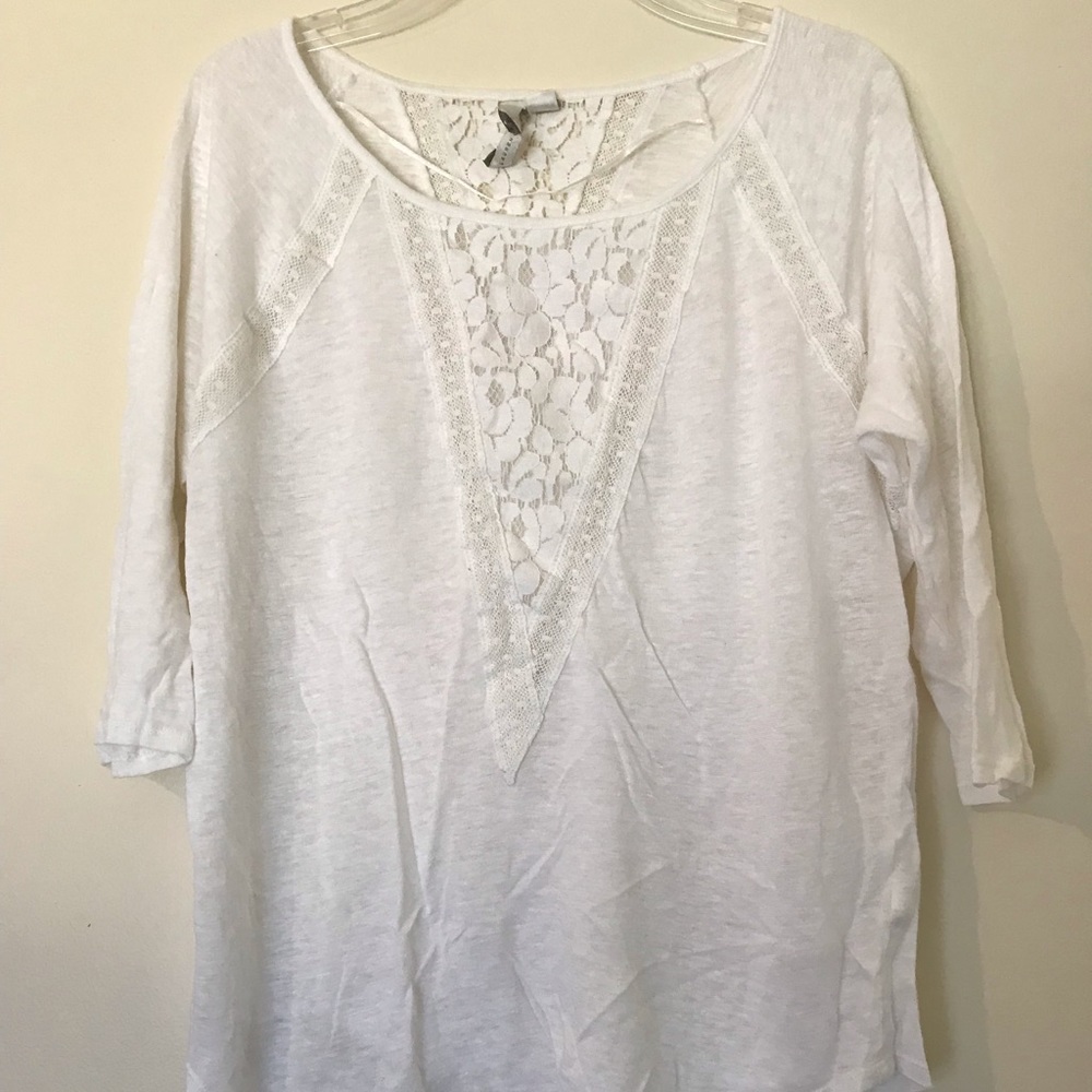 White top with lace detailing